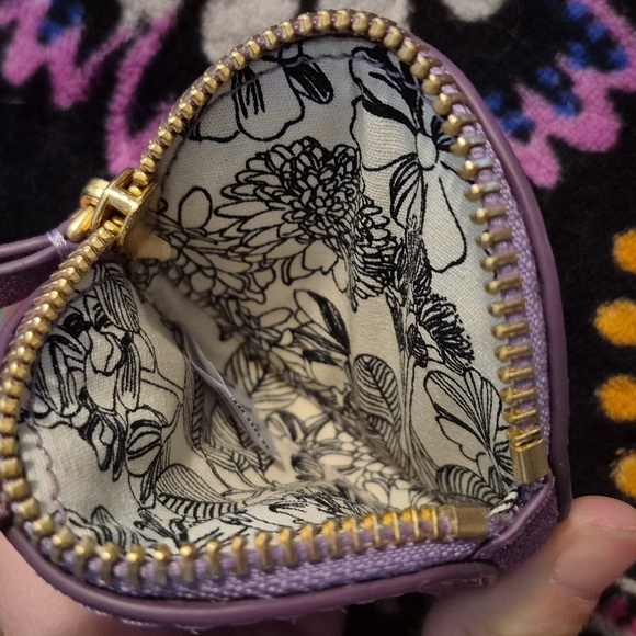 Vera Bradley Mallory Butterfly Bag Charm sparkling coin purse lilac shimmer - Picture 3 of 8